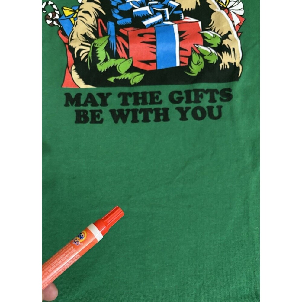 Star Wars Christmas Yoda May The Gifts Be With You Graphic Green Tee Size 2XL - Picture 7 of 15